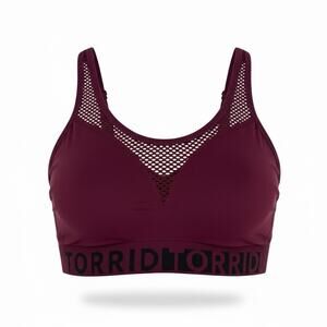 Torrid Sports Bra 2 Burgundy Red Womens Wicking Bralette 2X Wireless Athletic